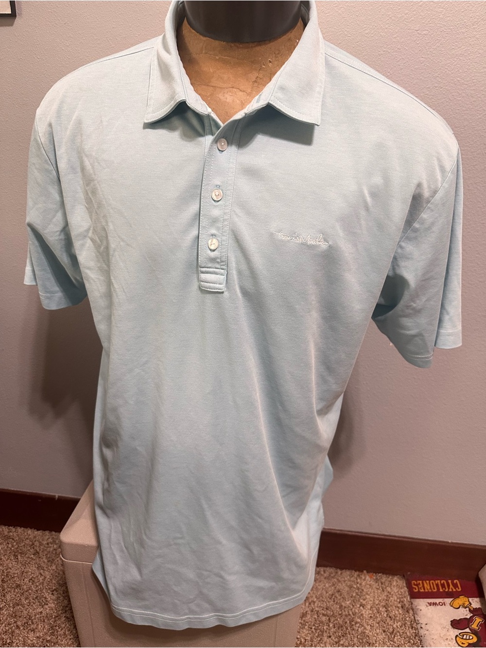 Travis Mathew Pale Blue Men's Polo XXL